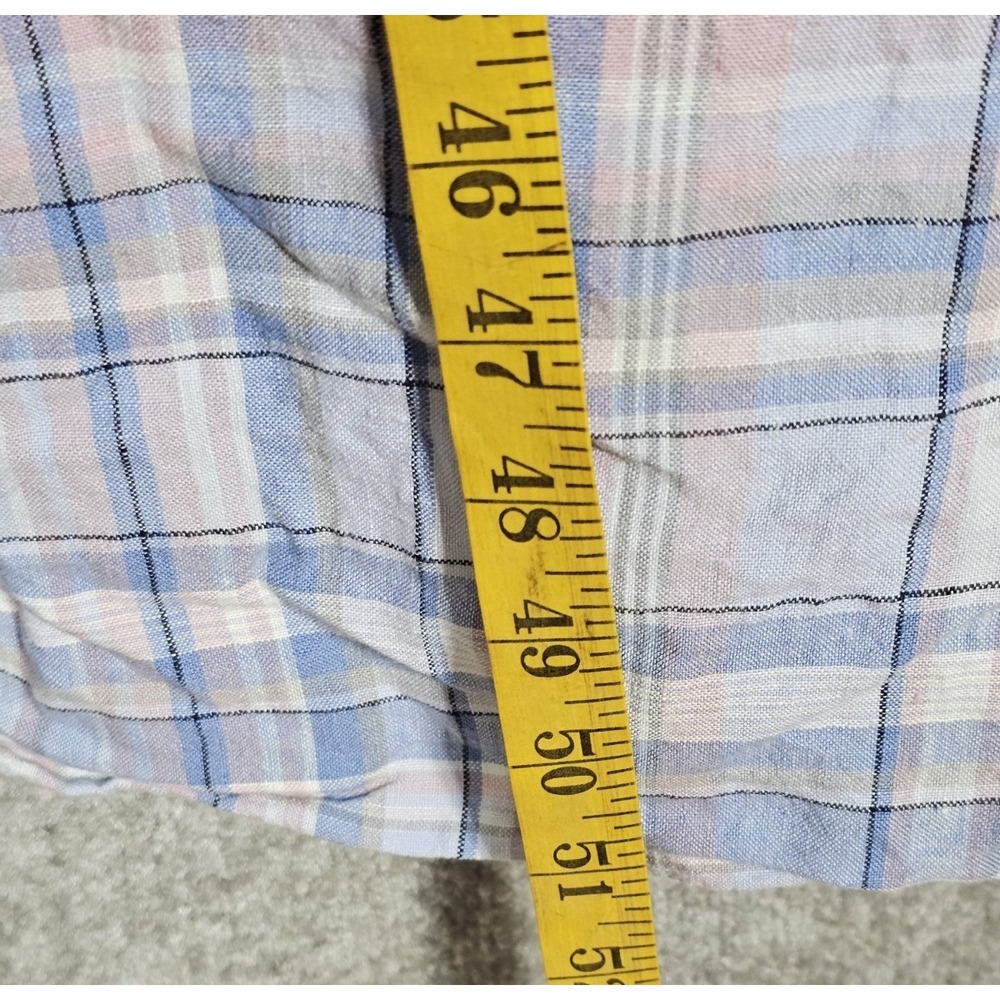 J. Jill Blue and Pink Plaid 100% Linen Maxi Dress - Picture 9 of 9